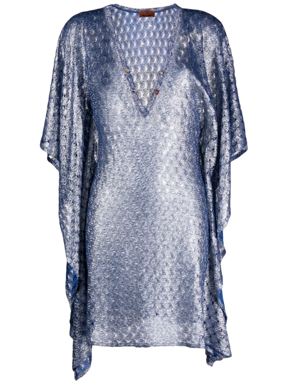 draped open-knit kaftan - 1