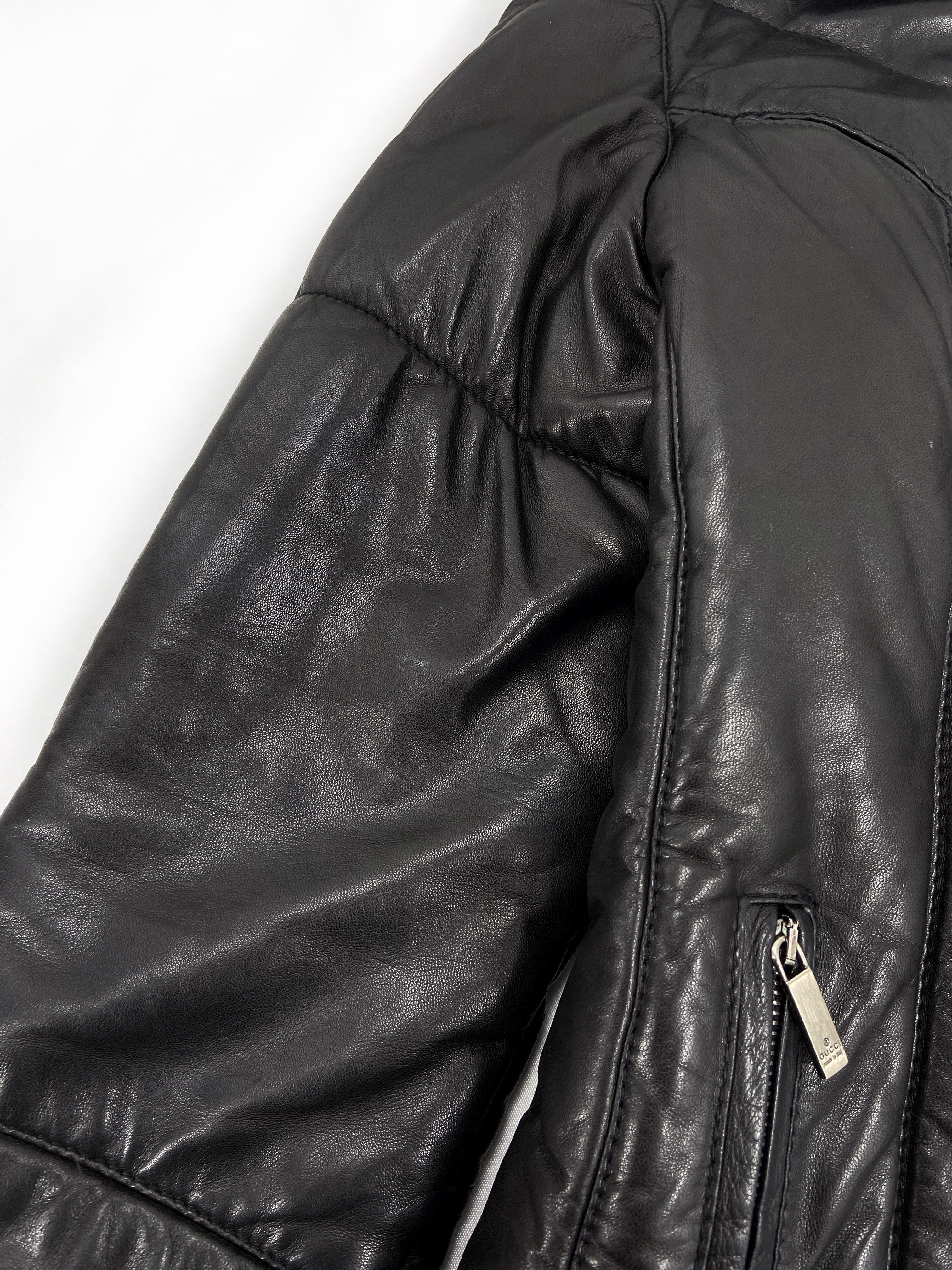 Gucci Fall 1998 Tom Ford Lambskin Leather Quilted Down Puffer Jacket 40 - 18