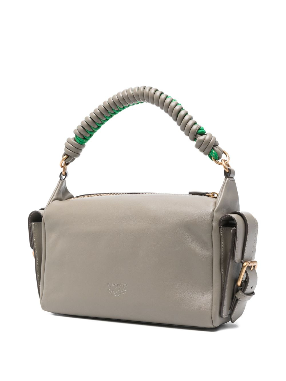 braided-handle pocket shoulder bag - 3