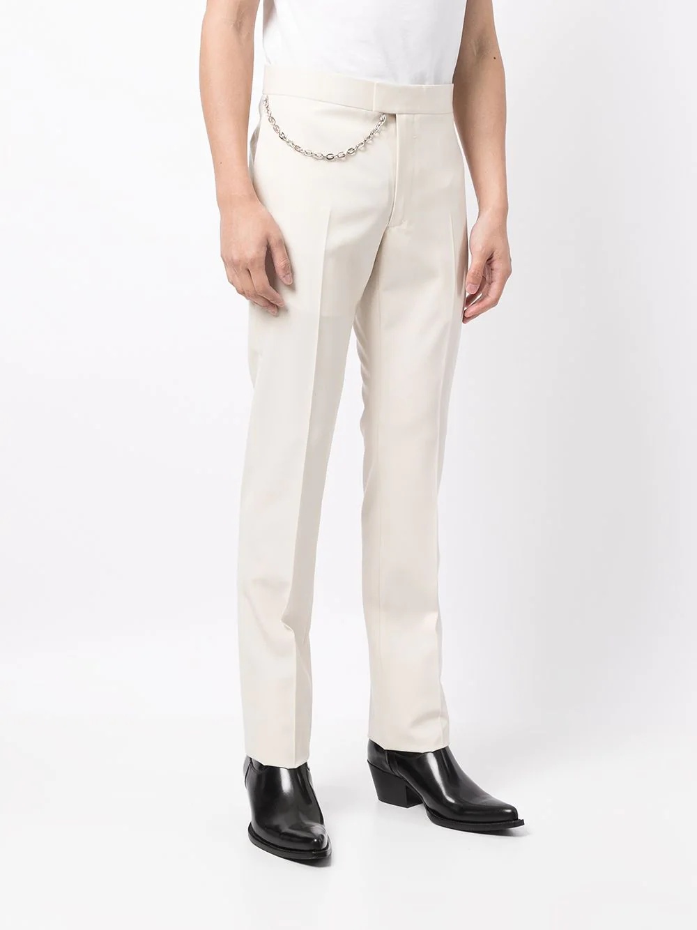 chain-link tailored trousers - 3