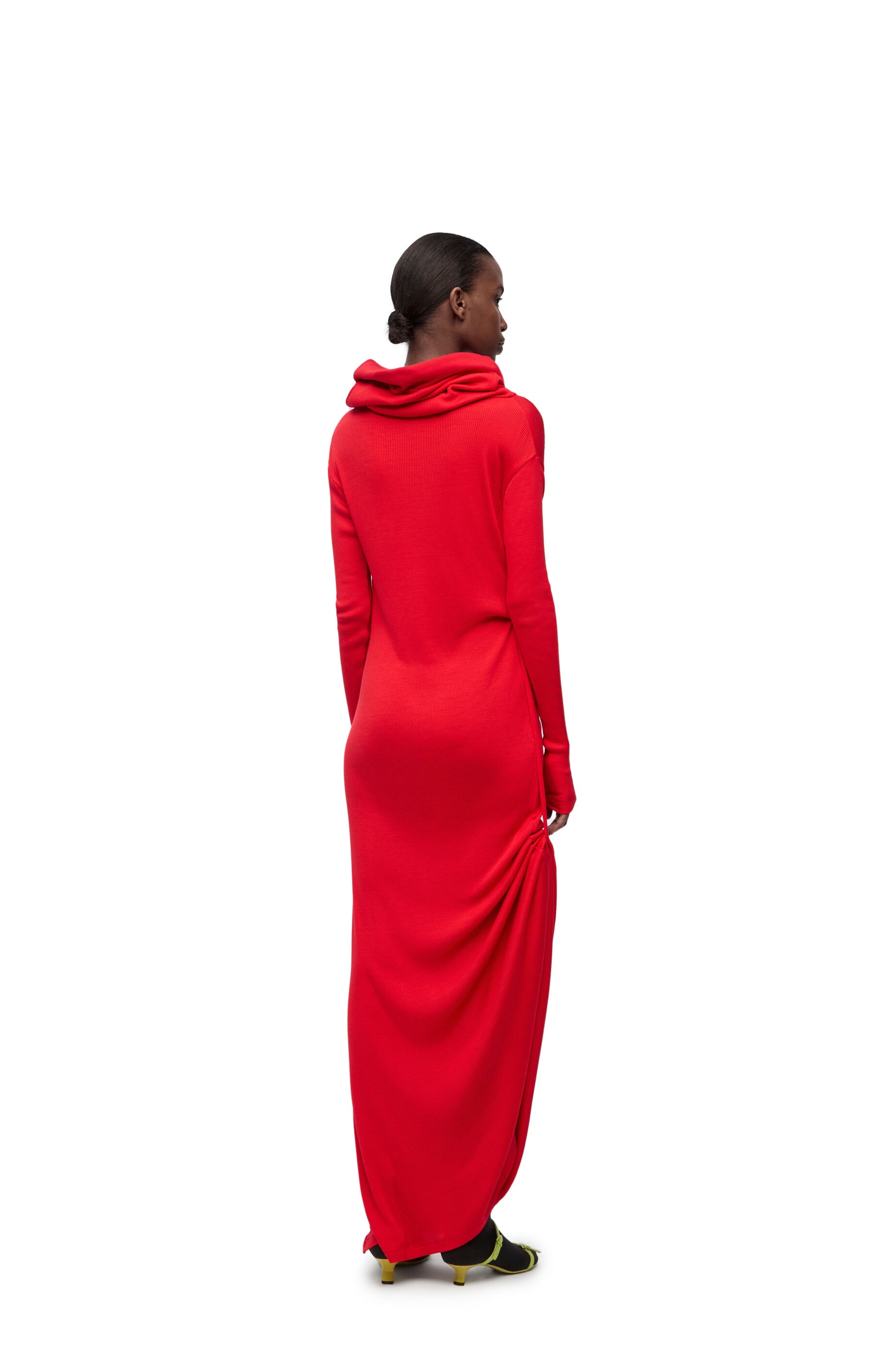 Cowl neck dress in silk jersey - 3