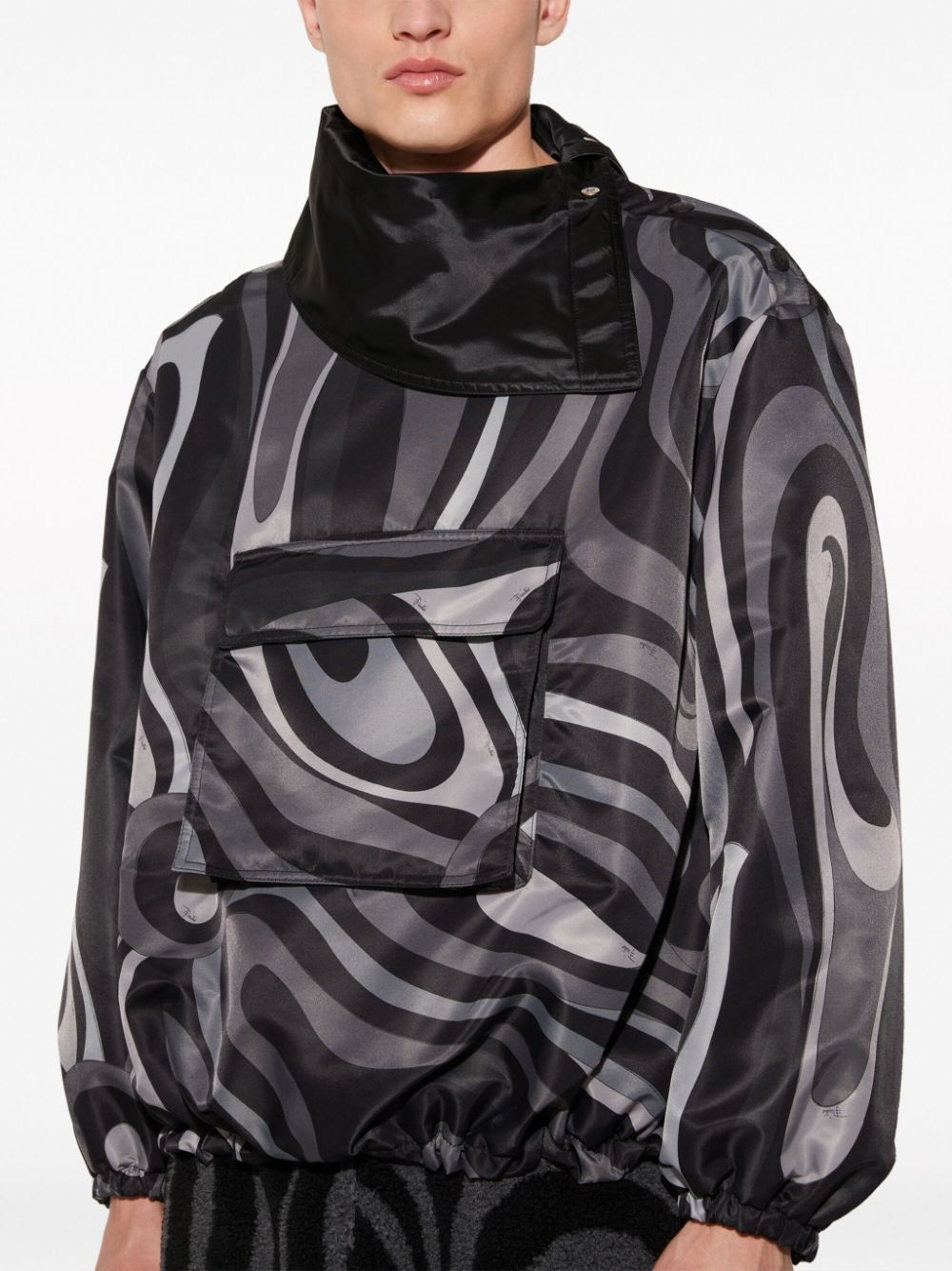 Marmo-print windbreaker - 5