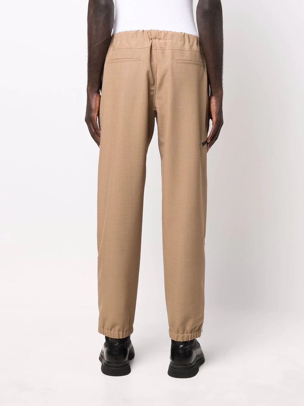 belted-waist tapered trousers - 4