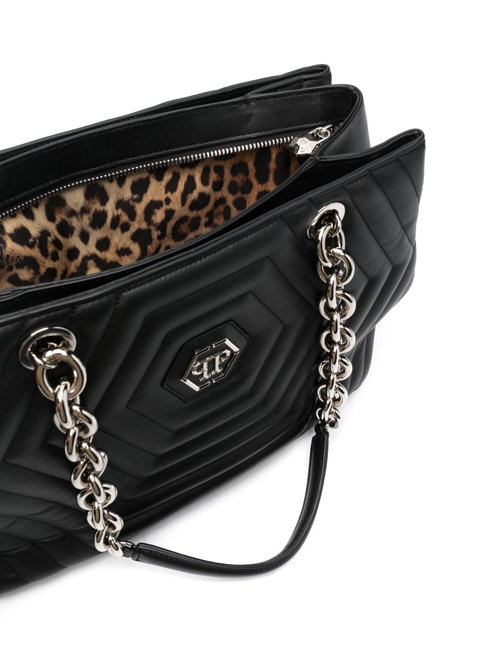 Hexagon quilted leather shoulder bag - 5