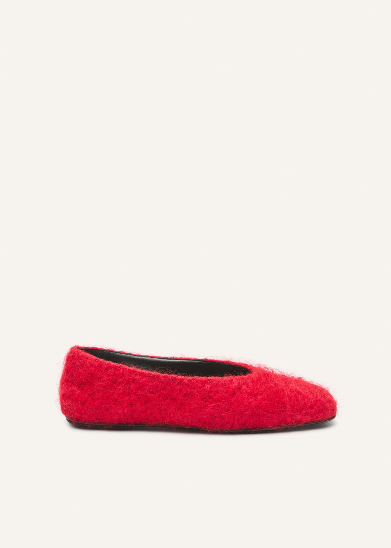 Loom-woven ballet flats in red 1