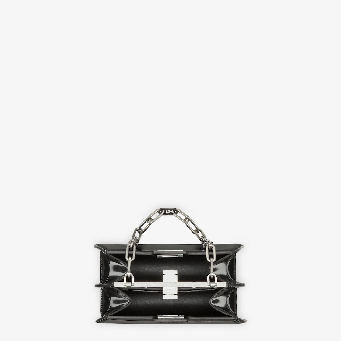 Compact Peekaboo Cut bag made of black leather. A new evolution of the Peekaboo ISeeU, it has a stri - 4
