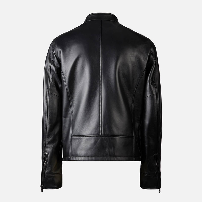 HOGAN Biker Jacket in Leather Black outlook