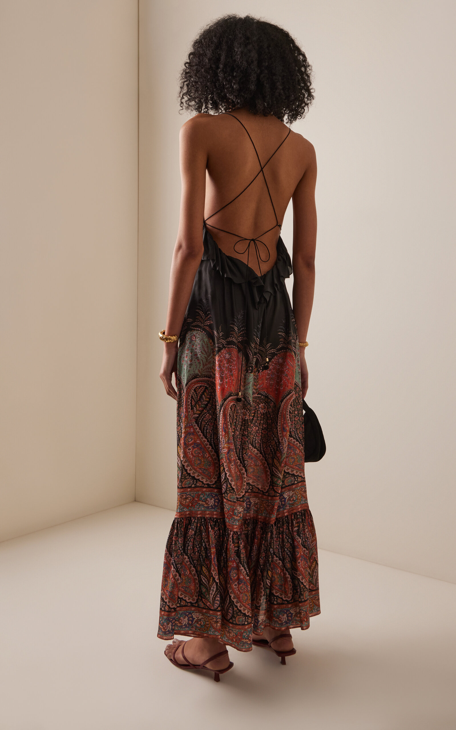 Rhiannon Ruffled Silk Maxi Dress multi - 4