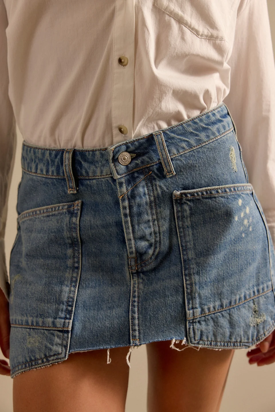 We The Free Dolly Denim Mini Skirt - 1
