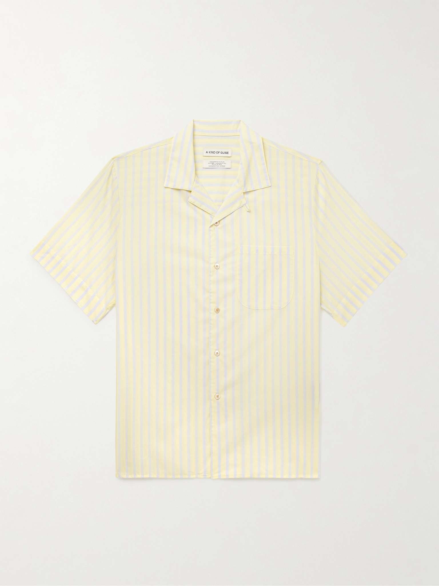 Gioia Slim-Fit Convertible-Collar Striped Cotton-Voile Shirt - 1