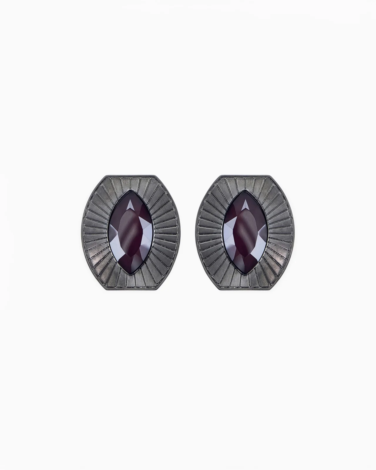 EARRINGS IN TIN ALLOY AND BRASS WITH GLASS - 1