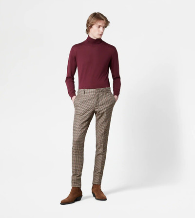 Tod's HOUNDSTOOTH TROUSERS - RED, BLUE, BROWN outlook