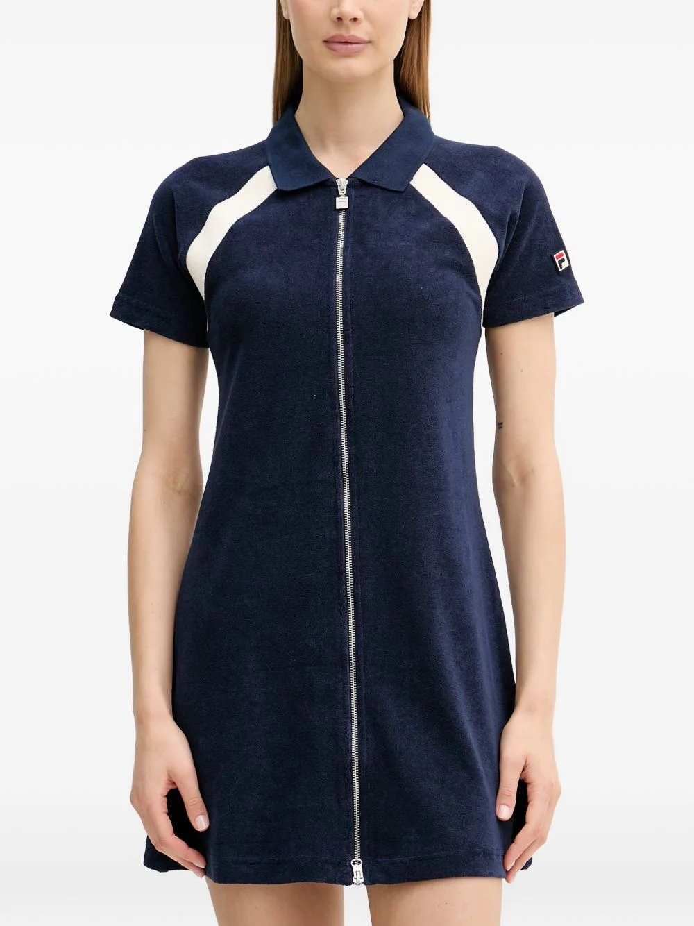 Belfiore zip-up polo-collar mini dress - 1