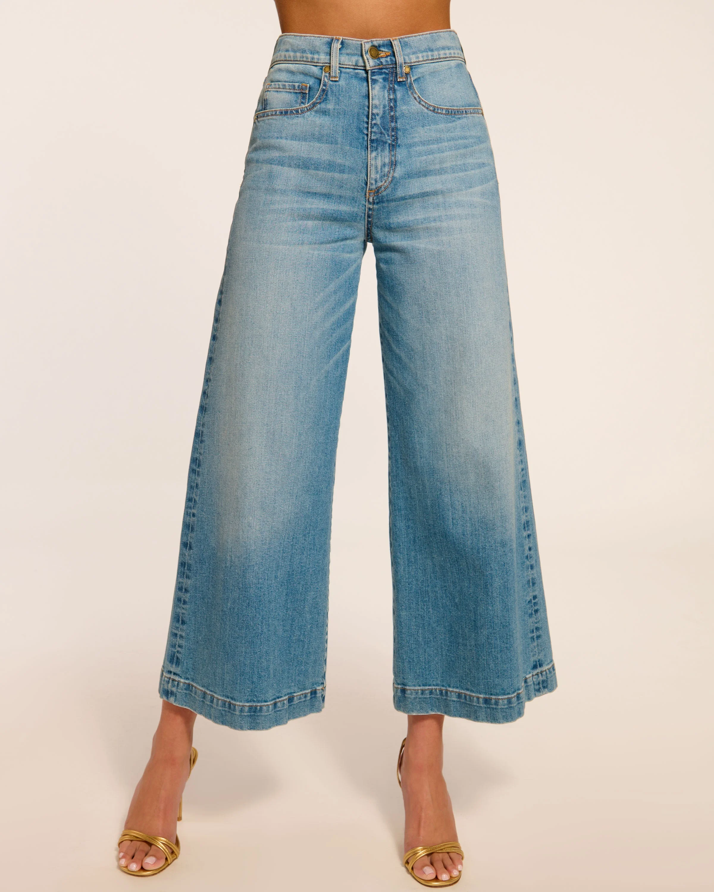 Tyra 5-Pocket Cropped Wide Leg Jean - 1