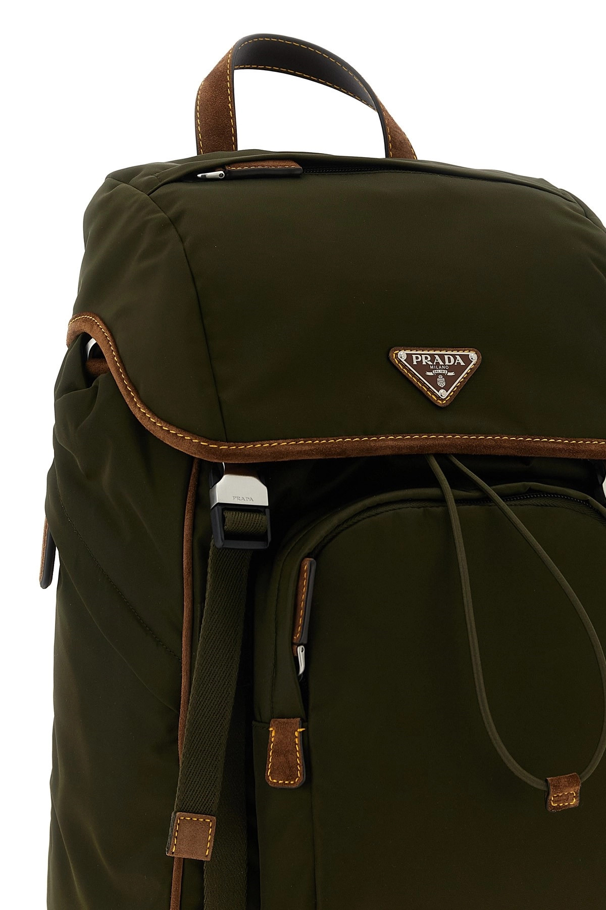 Re-Nylon and suede backpack - 3