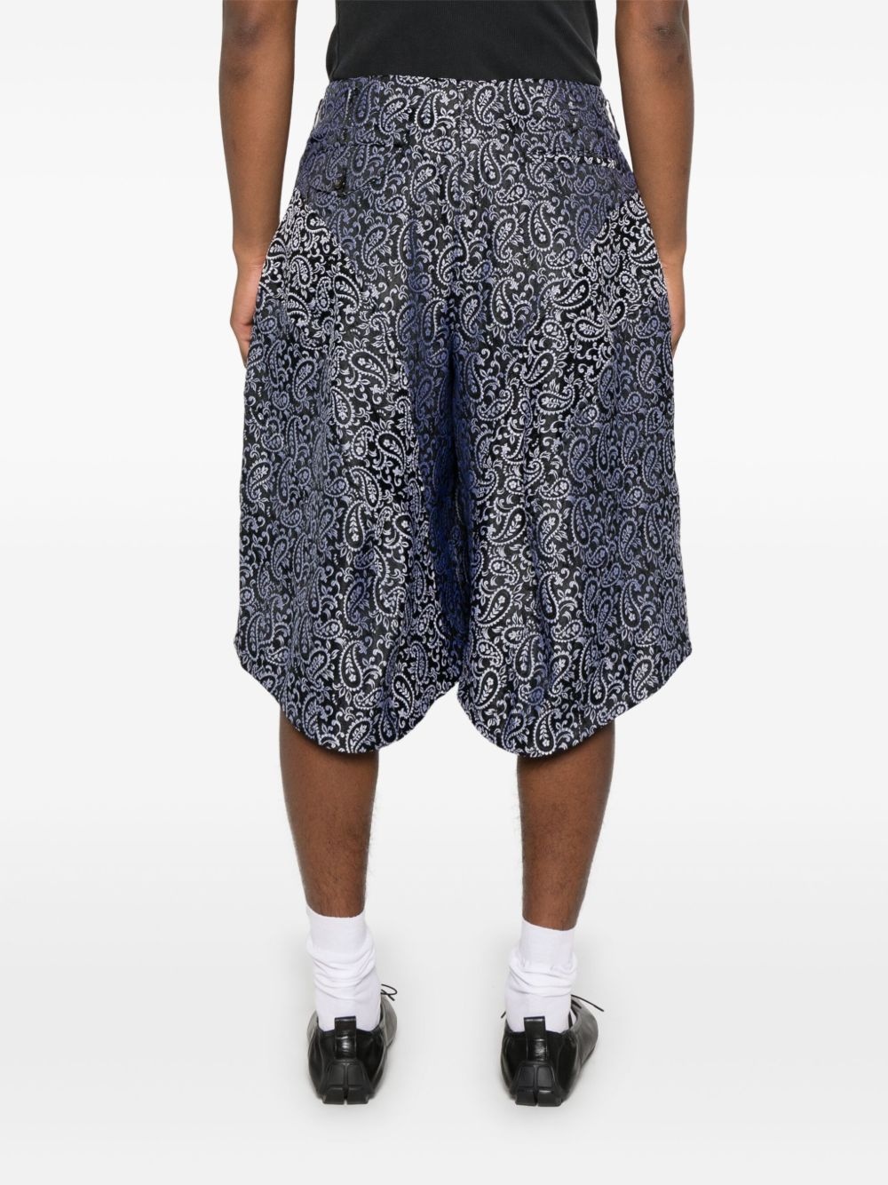 paisley jacquard shorts - 4