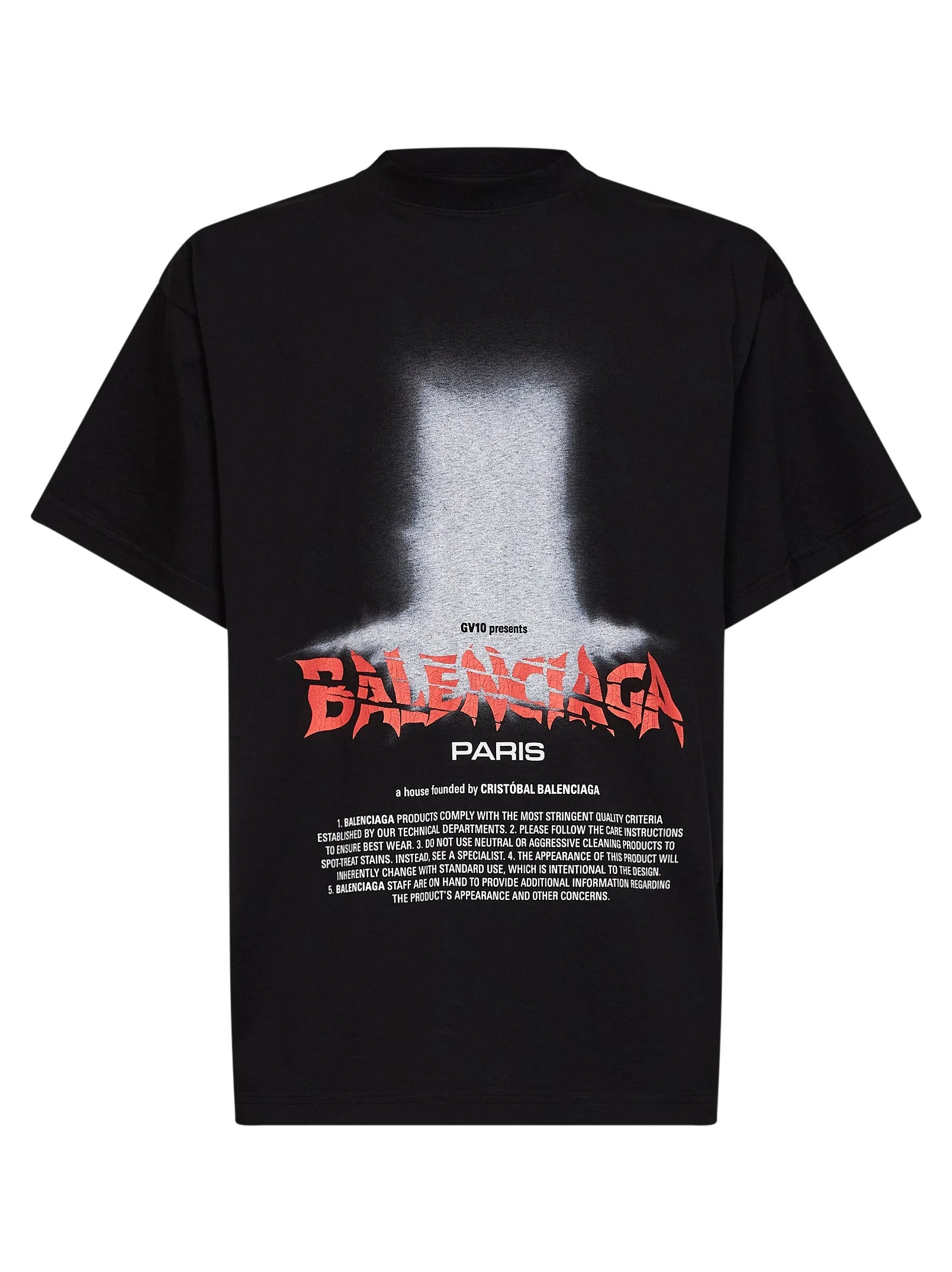 Balenciaga Men Black The Door Oversize T-Shirt - 1