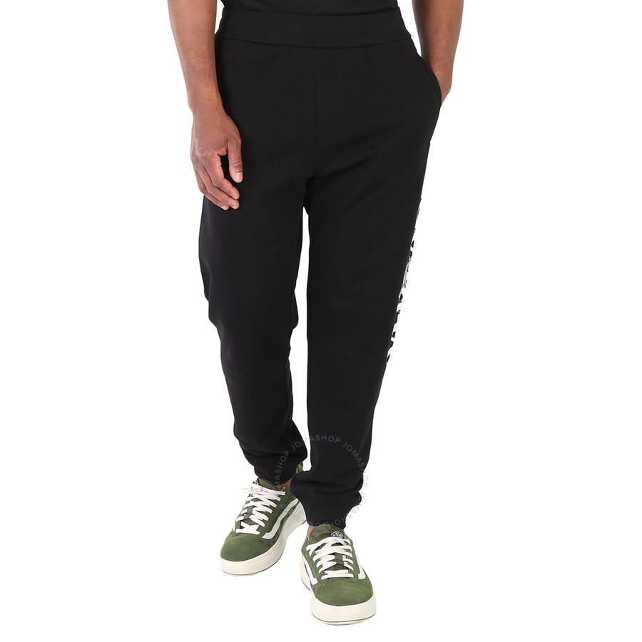 Versace Men's Black Logo Jersey Sweatpants - 3