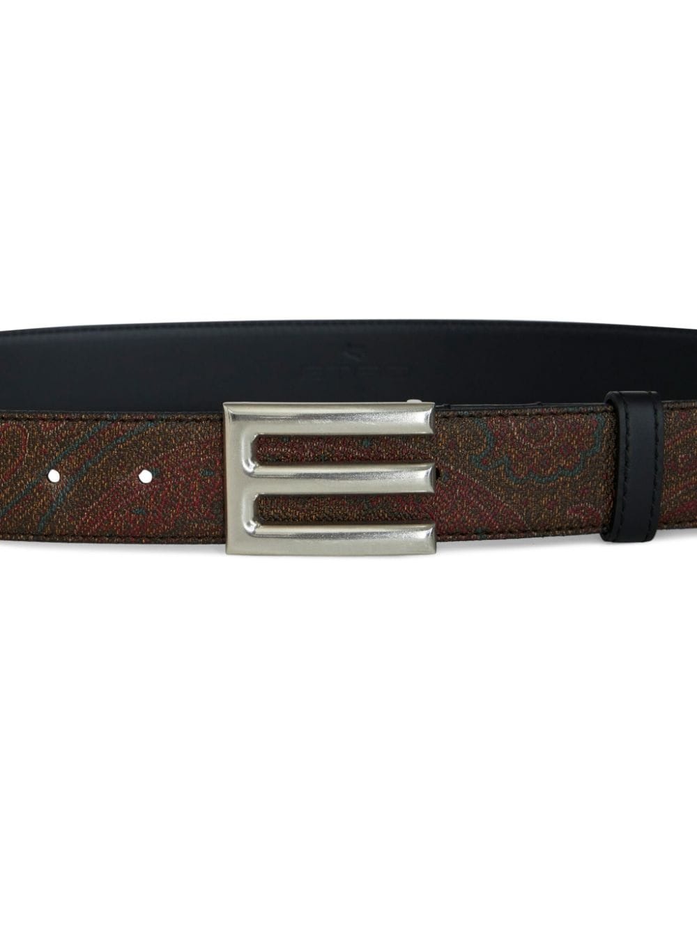 paisley-print leather belt - 2