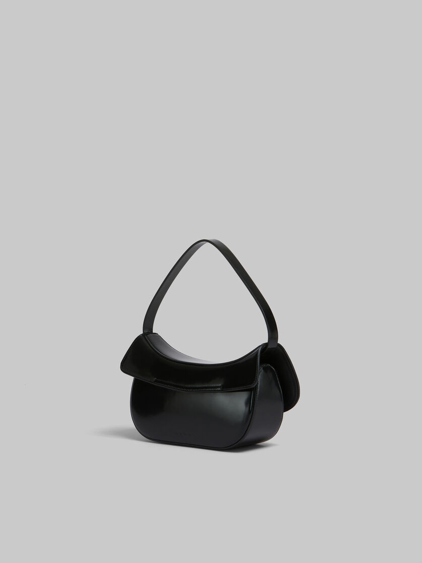 BLACK LEATHER BUTTERFLY MEDIUM HOBO BAG - 3