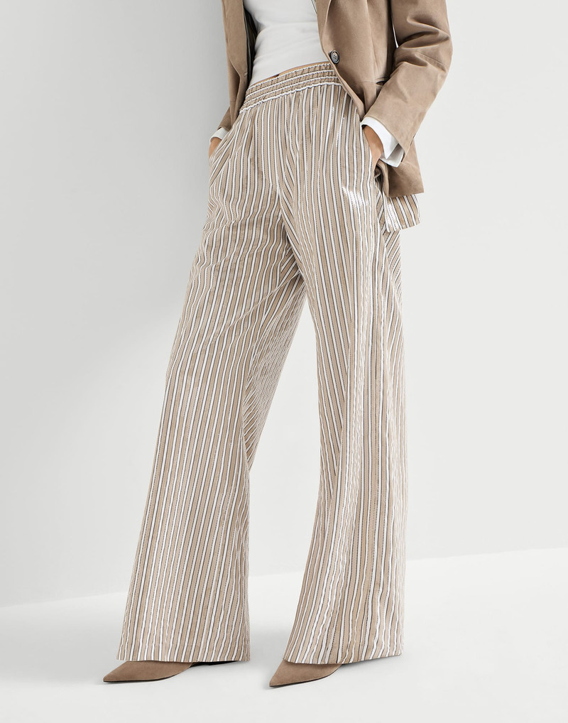 Dazzling stripes pyjama-style trousers in cotton poplin 5