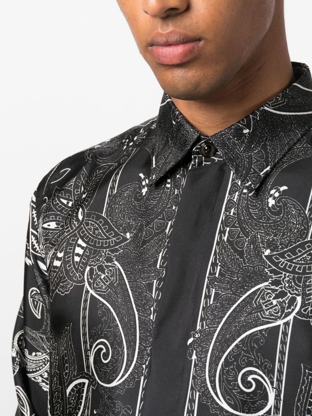 Dandy paisley-print silk shirt - 5