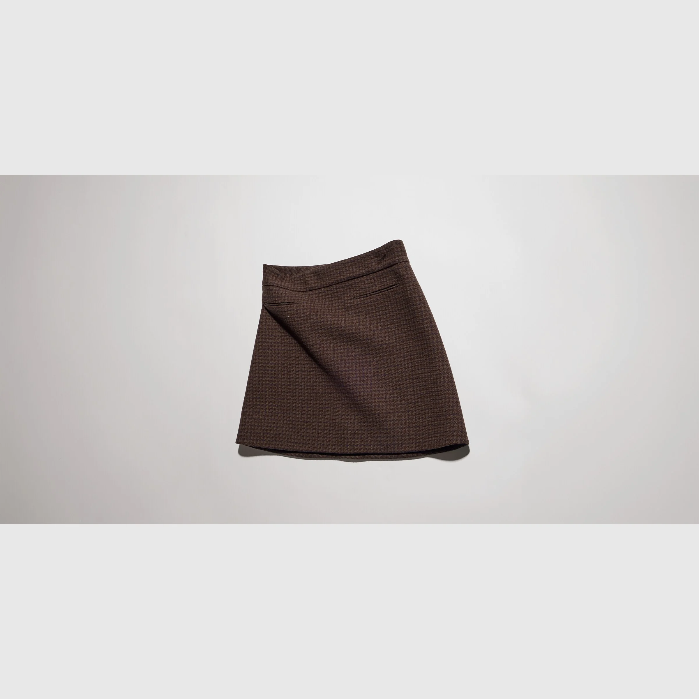 Gingham wool mini skirt - 1