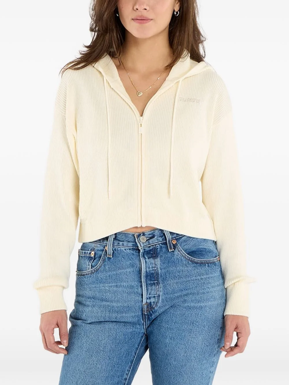 Flamina ribbed-knit zip-up cardigan - 1