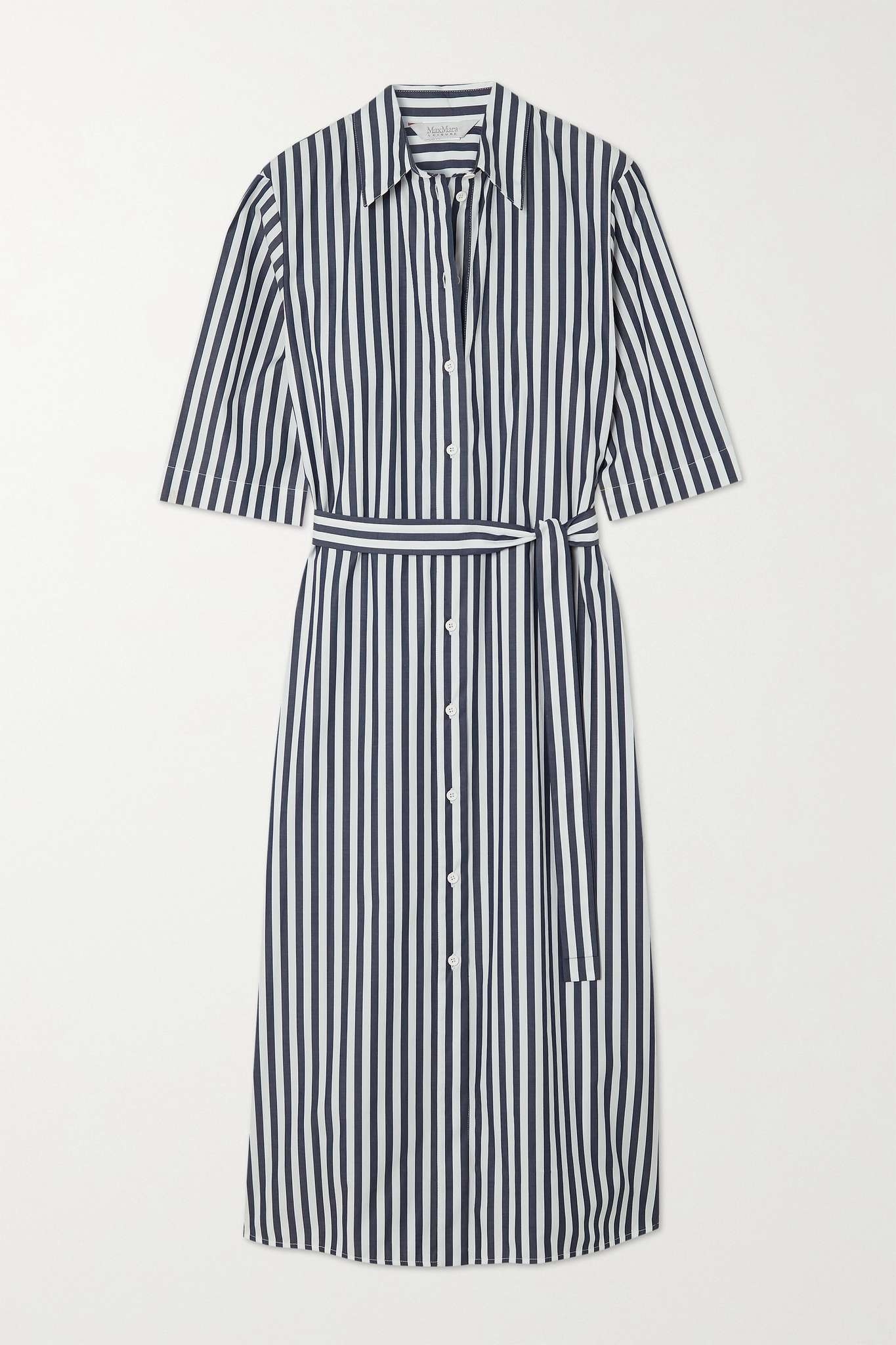 Leisure Dialogo striped cotton-poplin shirt dress - 1