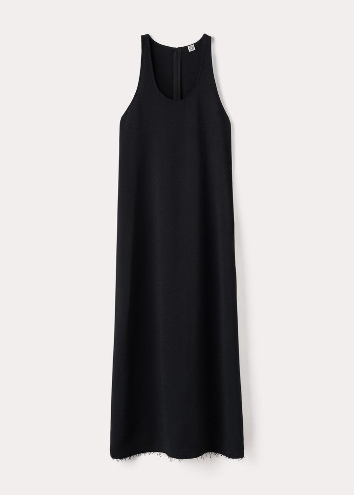 Scoop-neck sablé dress black - 1