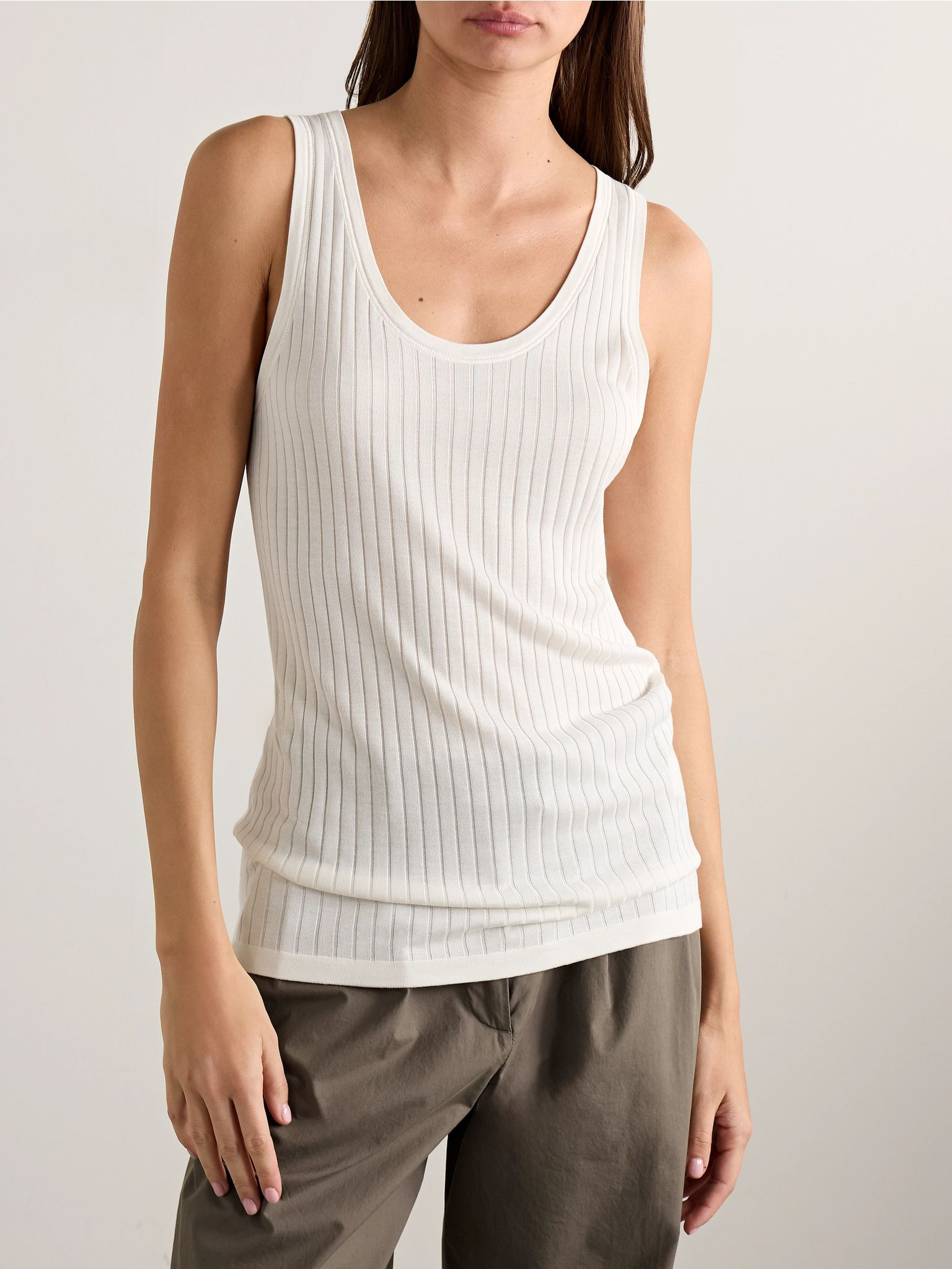 Katara ribbed-knit tank Off-white - 3