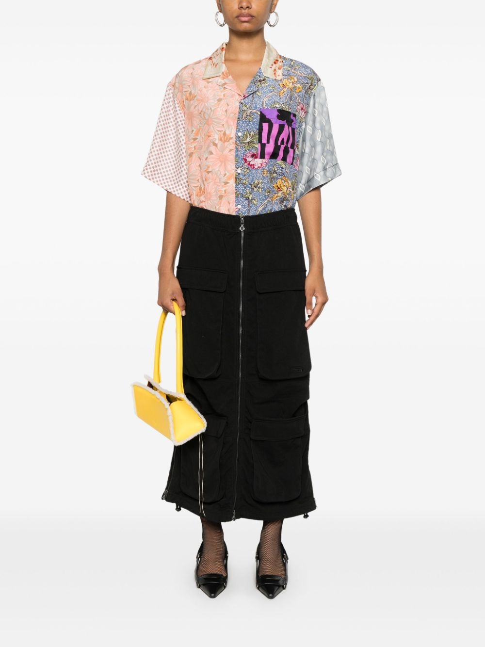 mix-print silk shirt - 2