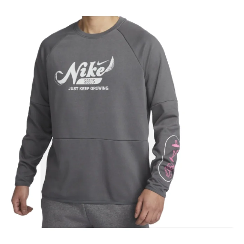 Nike Dri-Fit Fleece Fitness Crew Neck Top 'Iron Grey' FN3290-068 - 1