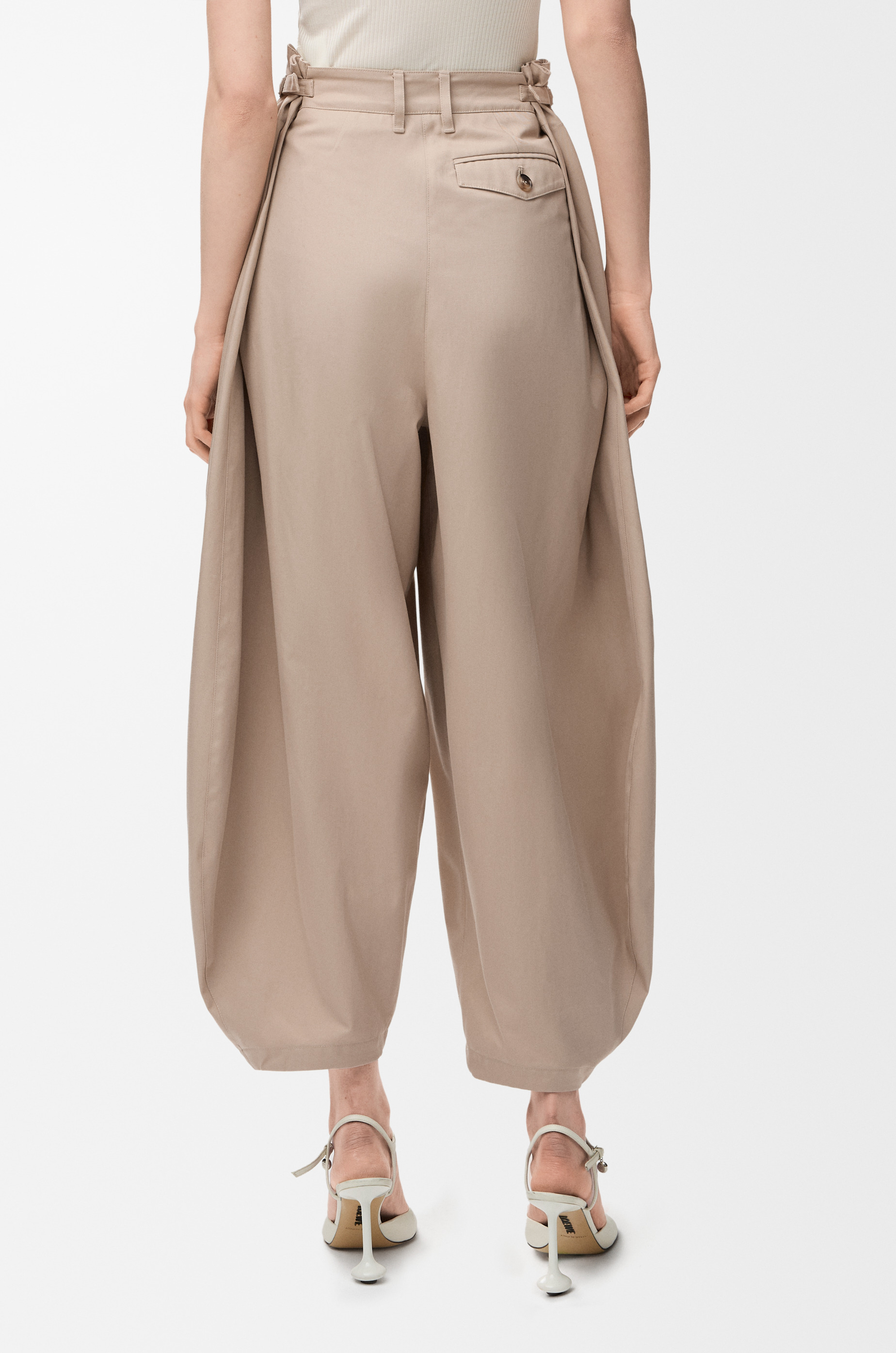 Draped trousers in cotton and silk - 4
