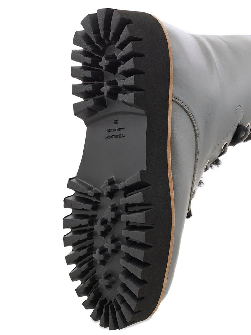 shearling-trim lace-up combat boots 5