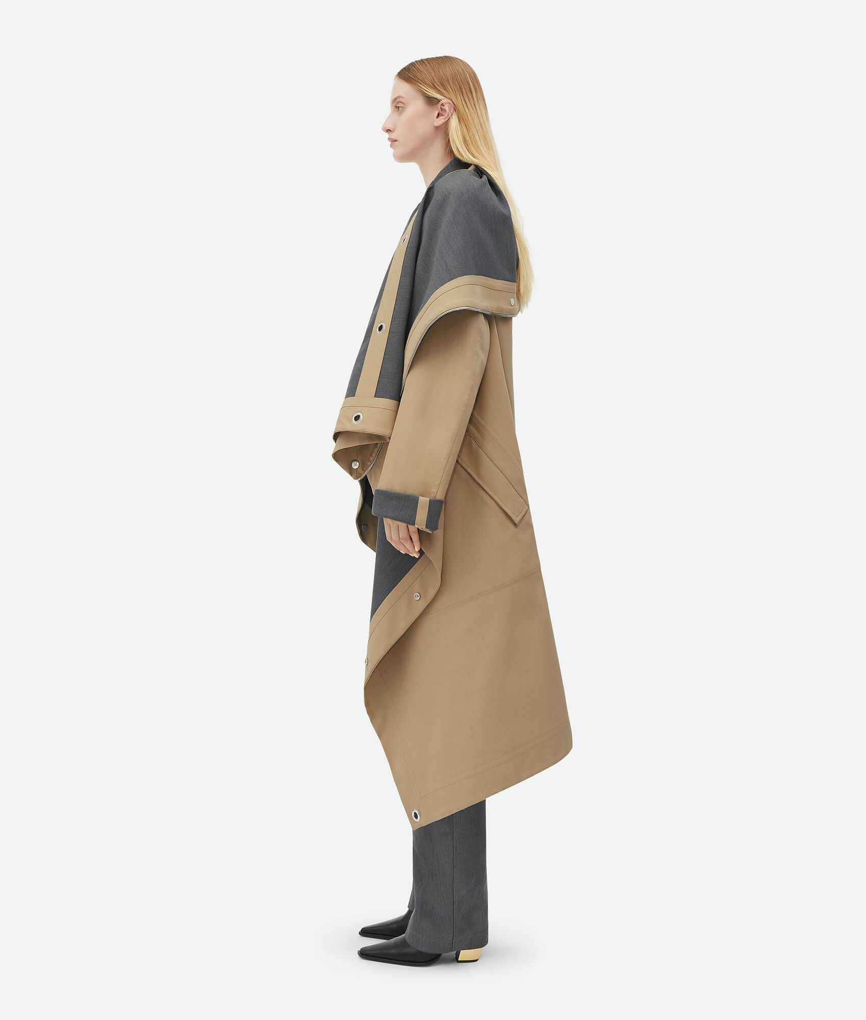 Bonded Wool And Cotton Cape - 2