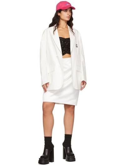 We11done White Sequin Midi Skirt outlook