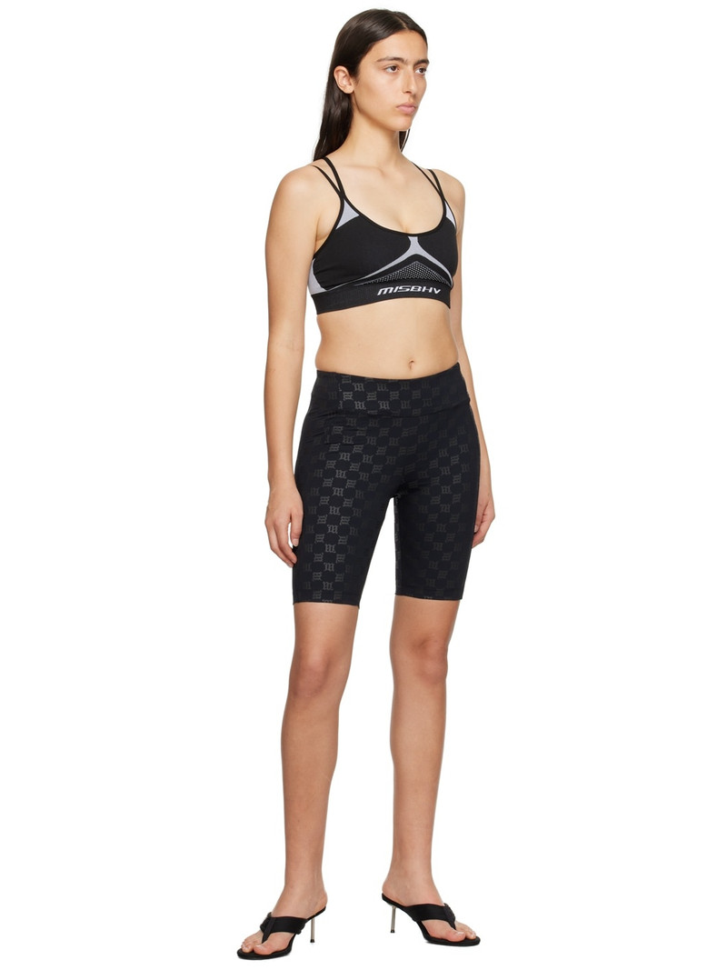 MISBHV Black Monogram Shorts outlook