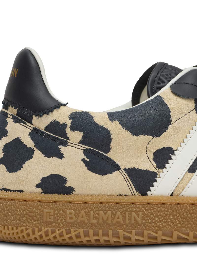 Balmain Swan leopard print suede leather trainers 8