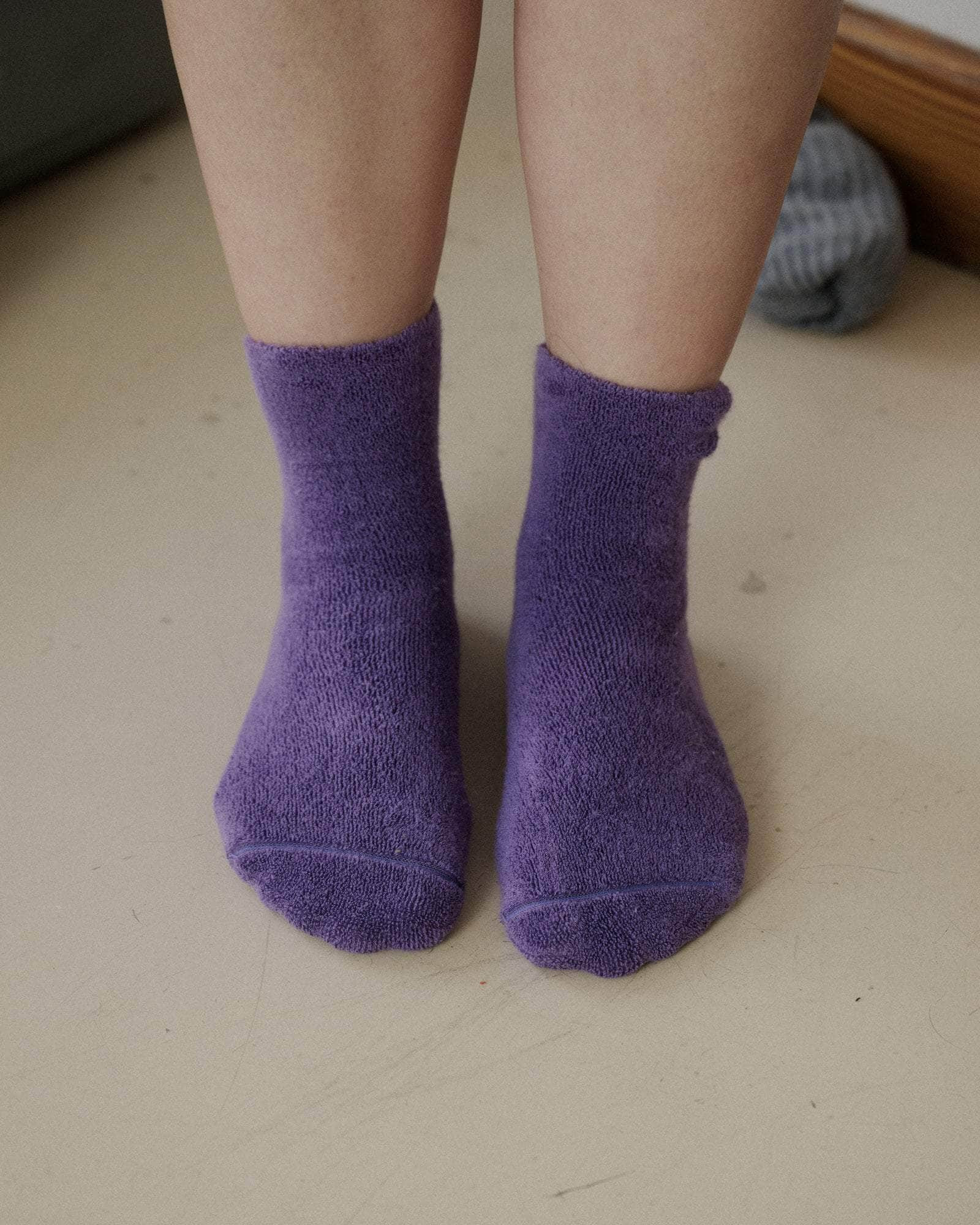 Buckle Overankle Socks - Textured Organic Cotton - 1
