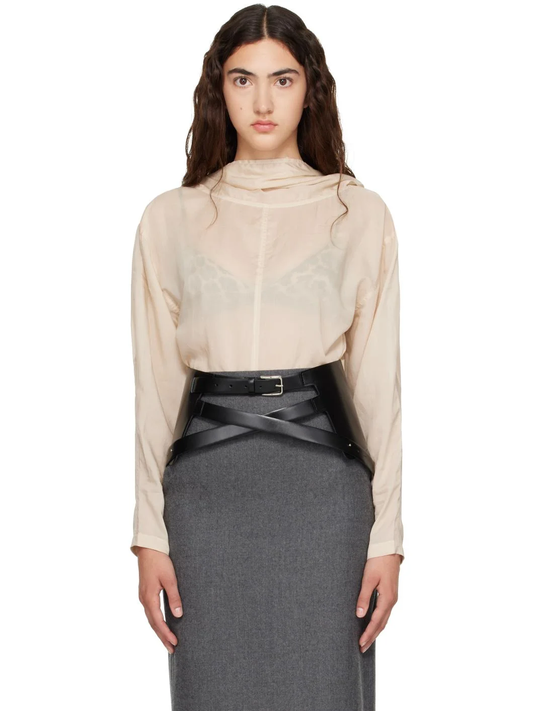 Black Leather Corset Belt - 1