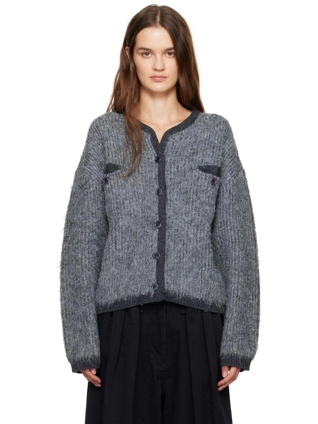 Gray Shaggy Cardigan - 1