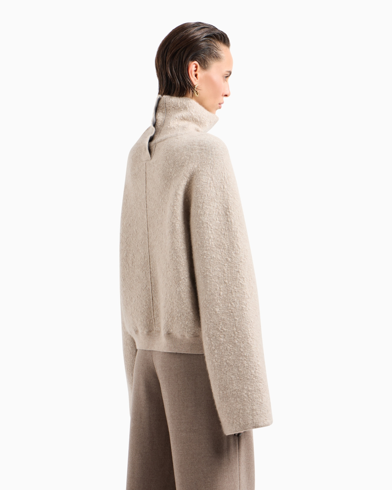 Viscose, cashmere and silk mock-neck jumper - 3