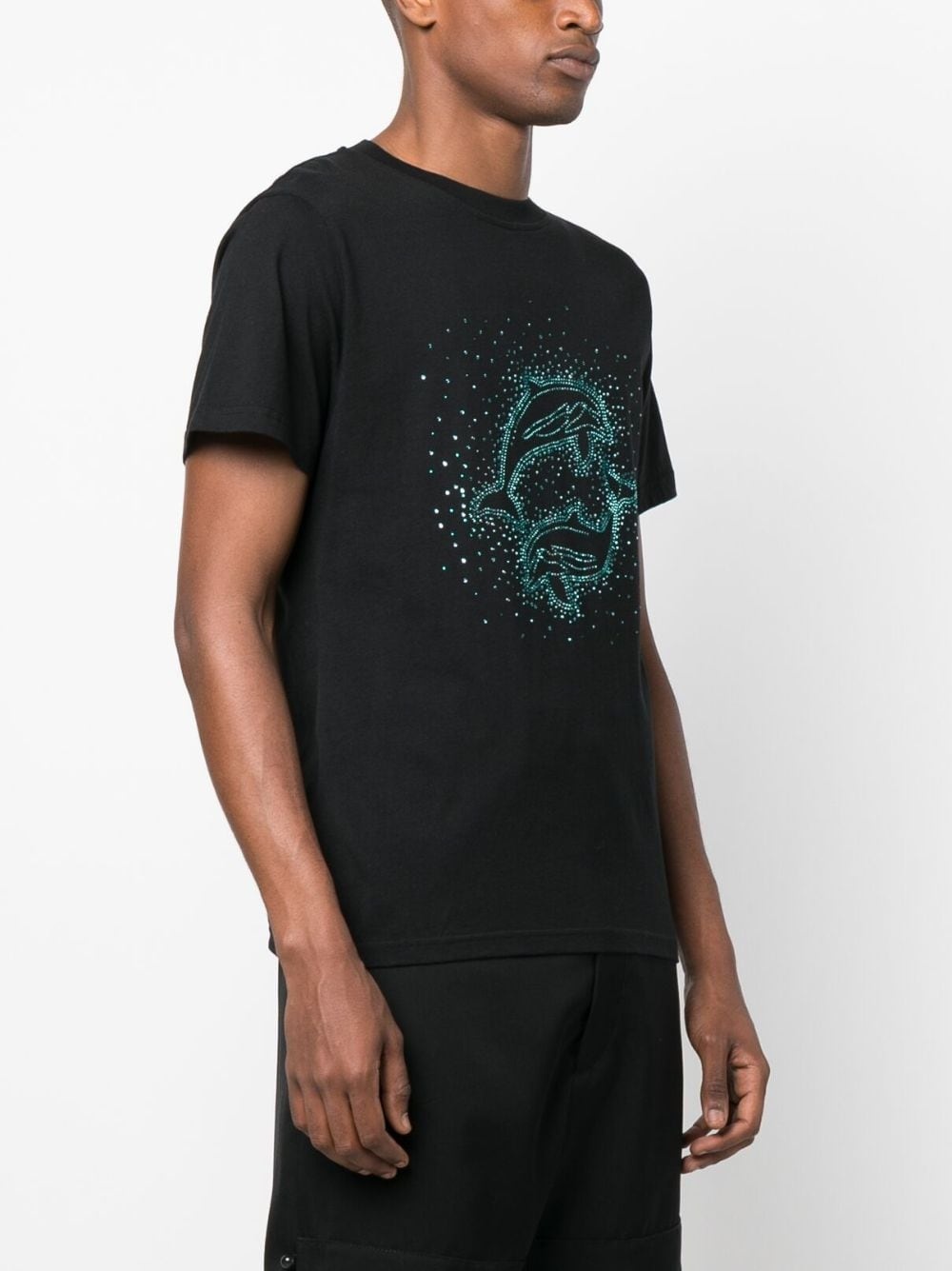 rhinestone-embellished dolphin T-shirt - 3