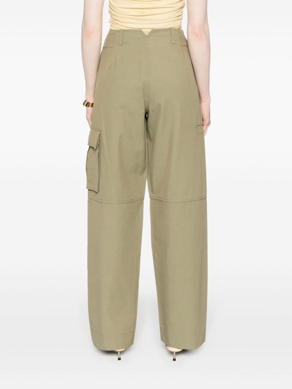 seam twill tapered trousers - 4