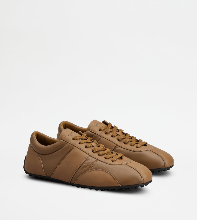 TOD'S T-MARATHON SNEAKERS IN LEATHER - BROWN 2
