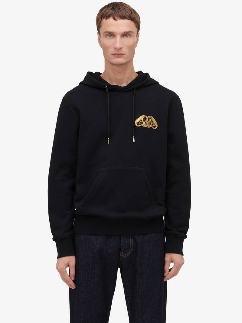 Men's Half Seal Logo Hooded Sweatshirt in Black 5
