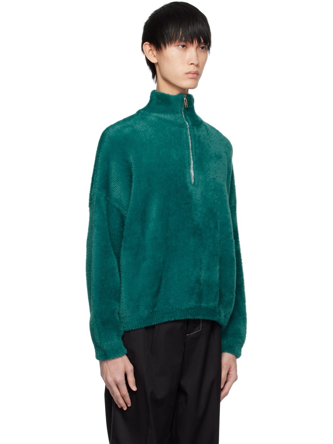 Blue Half-Zip Sweater - 2