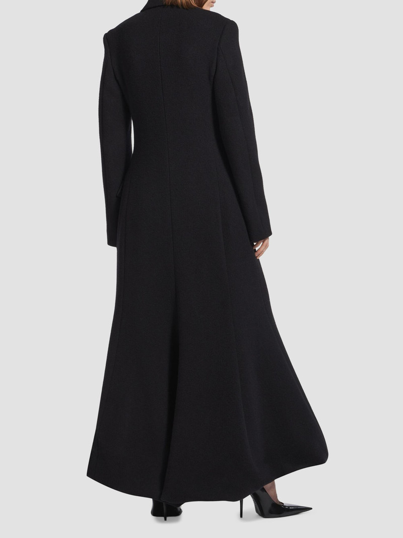 Women's Godet Maxi Coat - Black 3