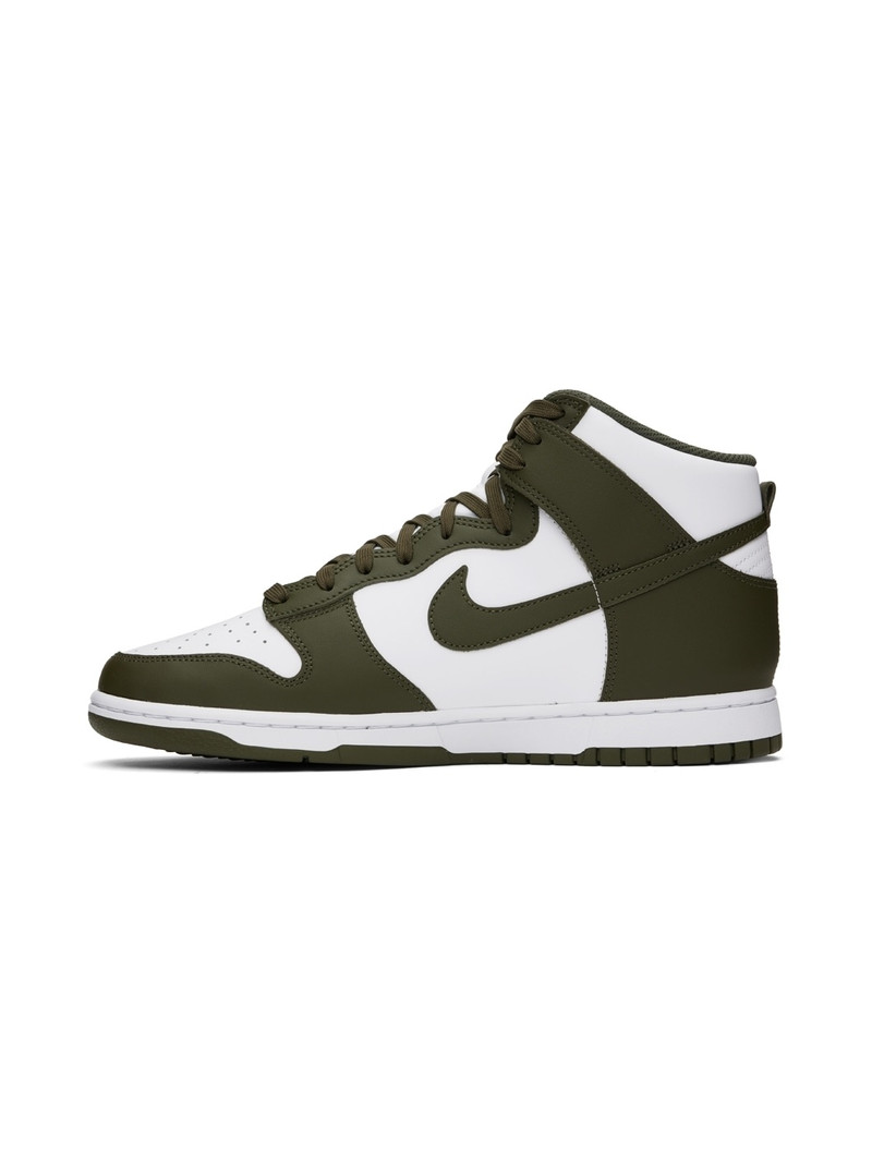 Nike White & Khaki Dunk High Retro Sneakers outlook
